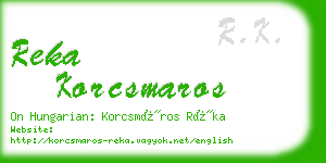 reka korcsmaros business card